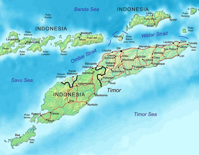 карта Тимора